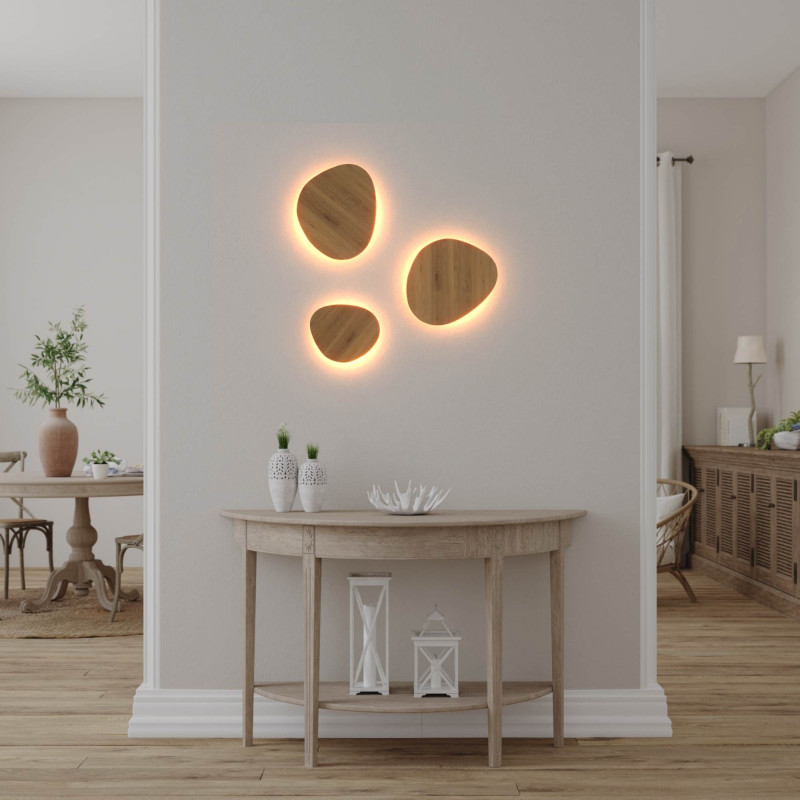 Applique in legno "Eclipse 3" 8W - Luce calda