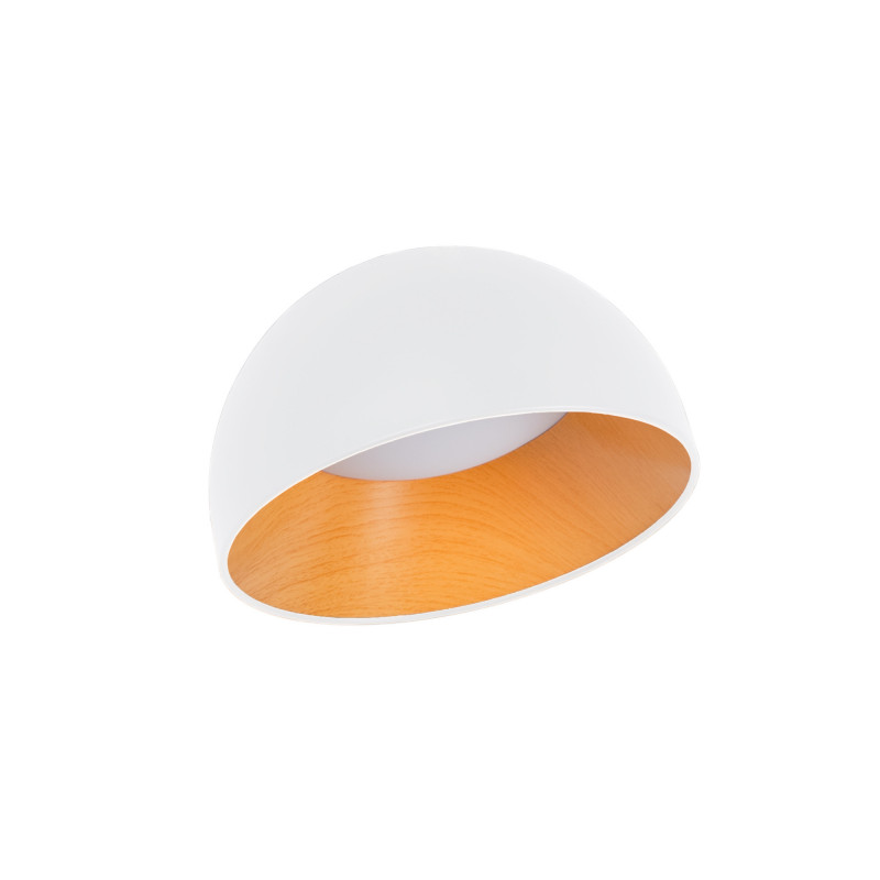 Lampada da soffitto LED obliqua CCT 12W - Effetto legno - ø35cm