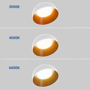 Lampada da soffitto LED obliqua CCT 12W - Effetto legno - ø35cm