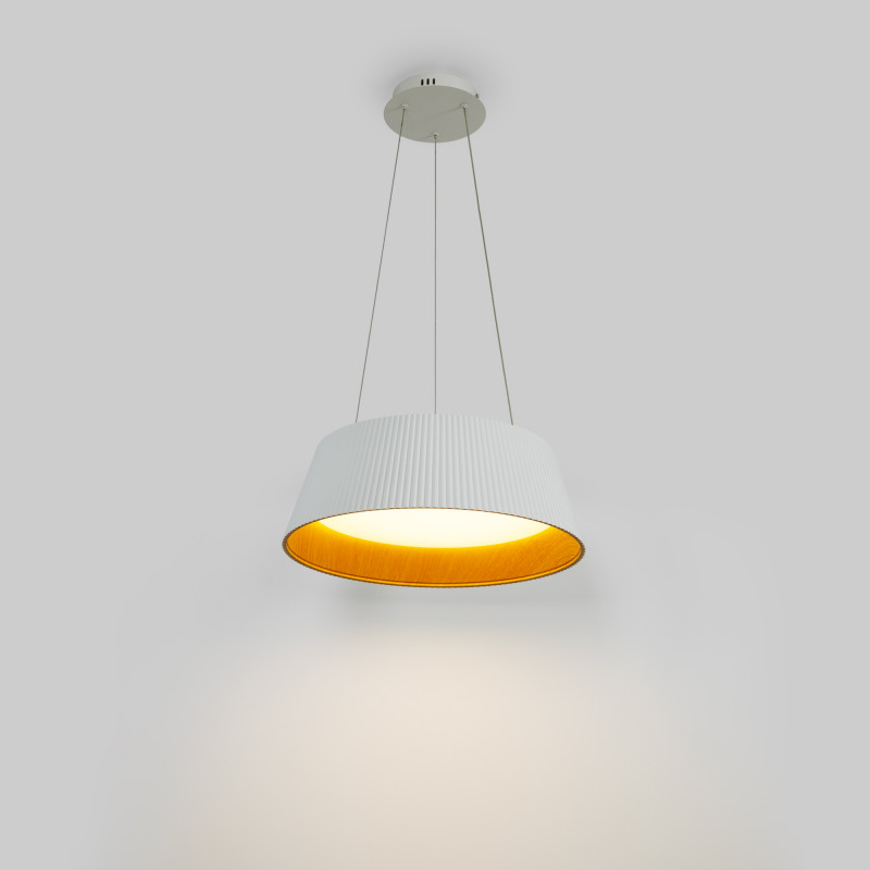 Lampada a sospensione LED CCT 24W - Effetto legno - ø46cm