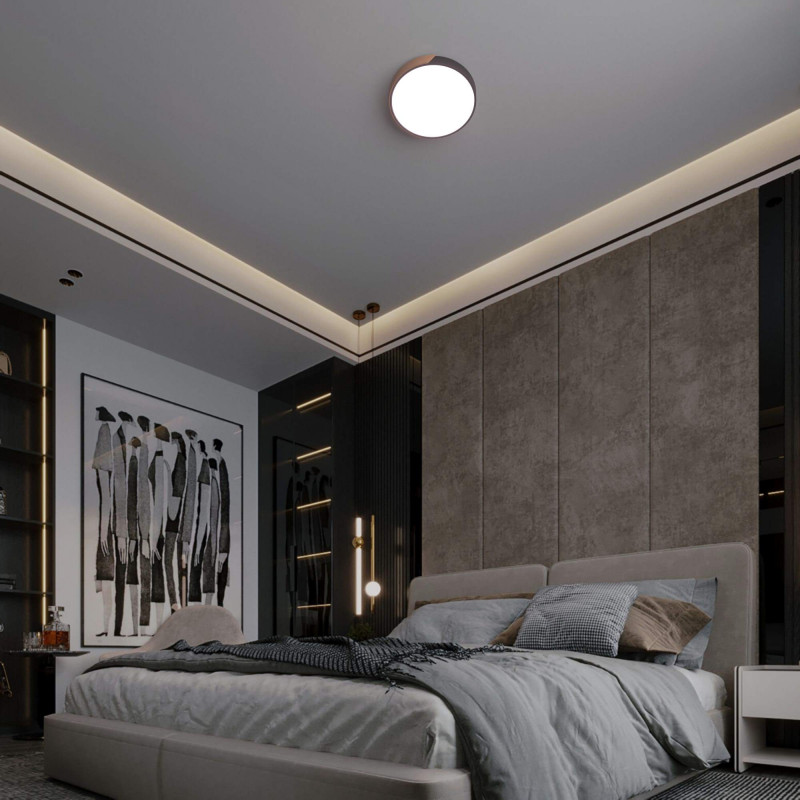 Plafoniera LED CCT 36W - Legno e policarbonato - ø50cm - IP22