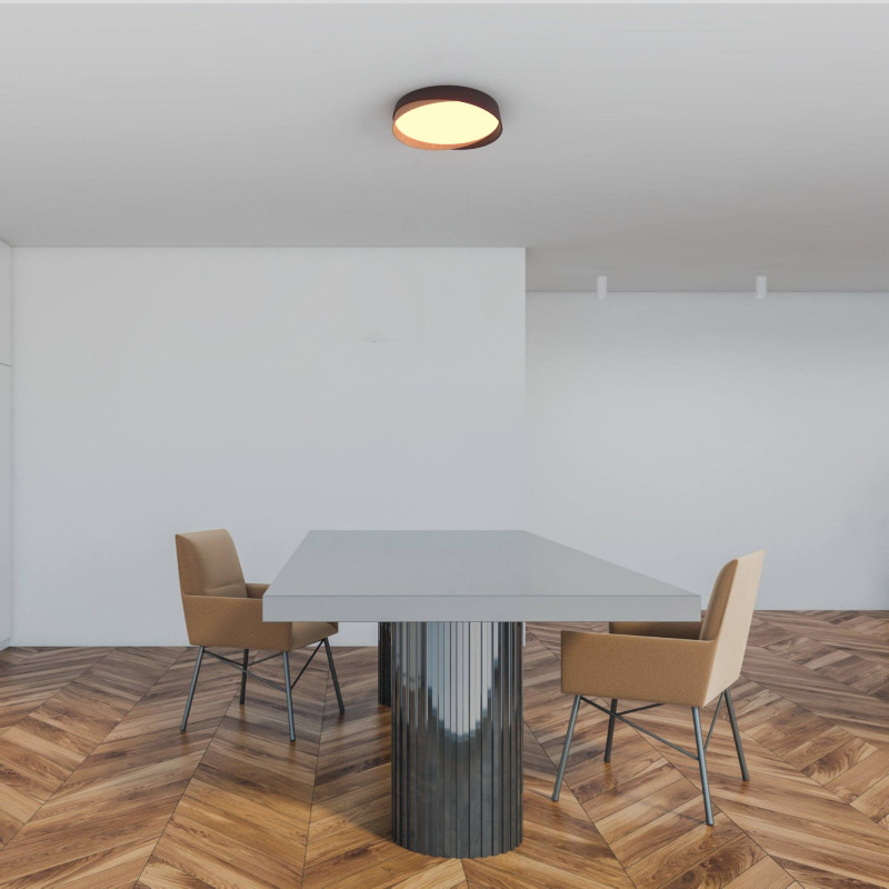 Plafoniera LED CCT 24W - Effetto legno - ø40cm - IP22