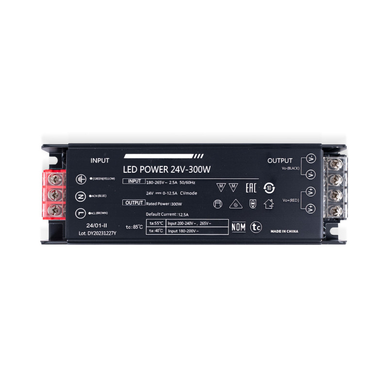 Alimentatore sottile 300W 24V - 12,5A - Alta efficienza - IP20
