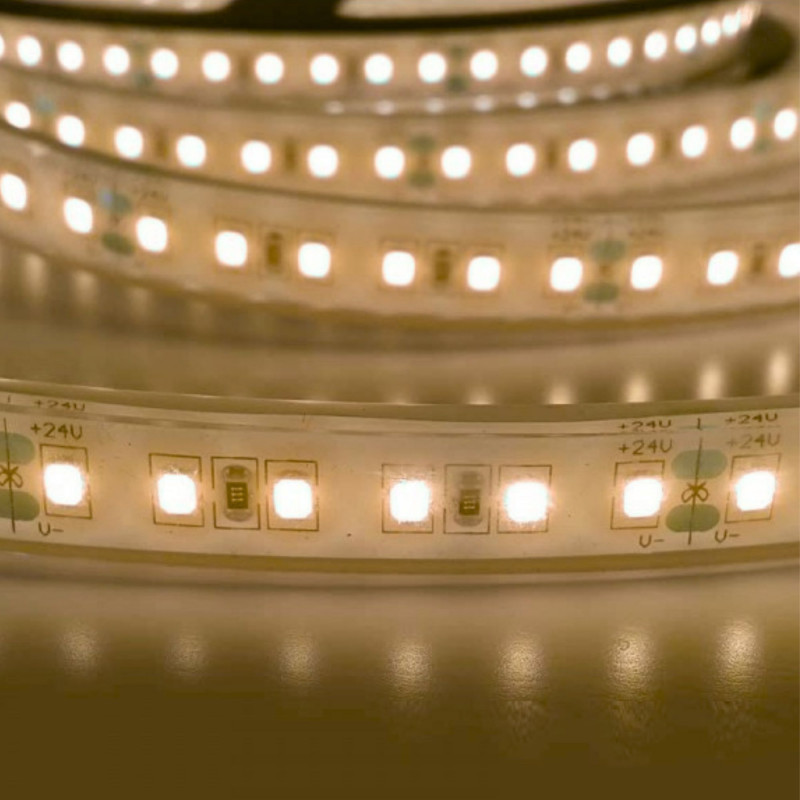 Striscia LED 24V DC - Monocolore - 18W/m - 12mm - IP67 - 5 metri - 120LED/m