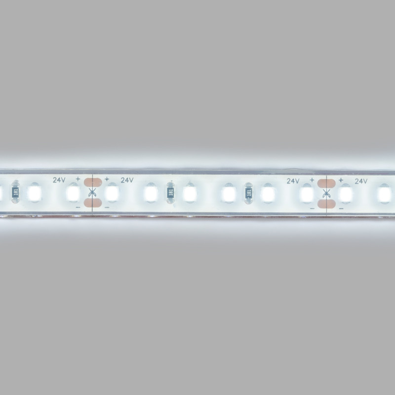 Striscia LED 24V DC a tenuta stagna - monocolore - 9,6W/m - 10mm - IP68 - 5 metri - 120LED/m