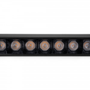 Faretto lineare orientabile a binario magnetico 48V - 12W - 2800K - Chip OSRAM - UGR18 - Nero