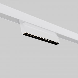 Faretto lineare orientabile per guida magnetica 48V- 12W - 4000K - Chip OSRAM - UGR18 - Bianco | illuminazione a binario design