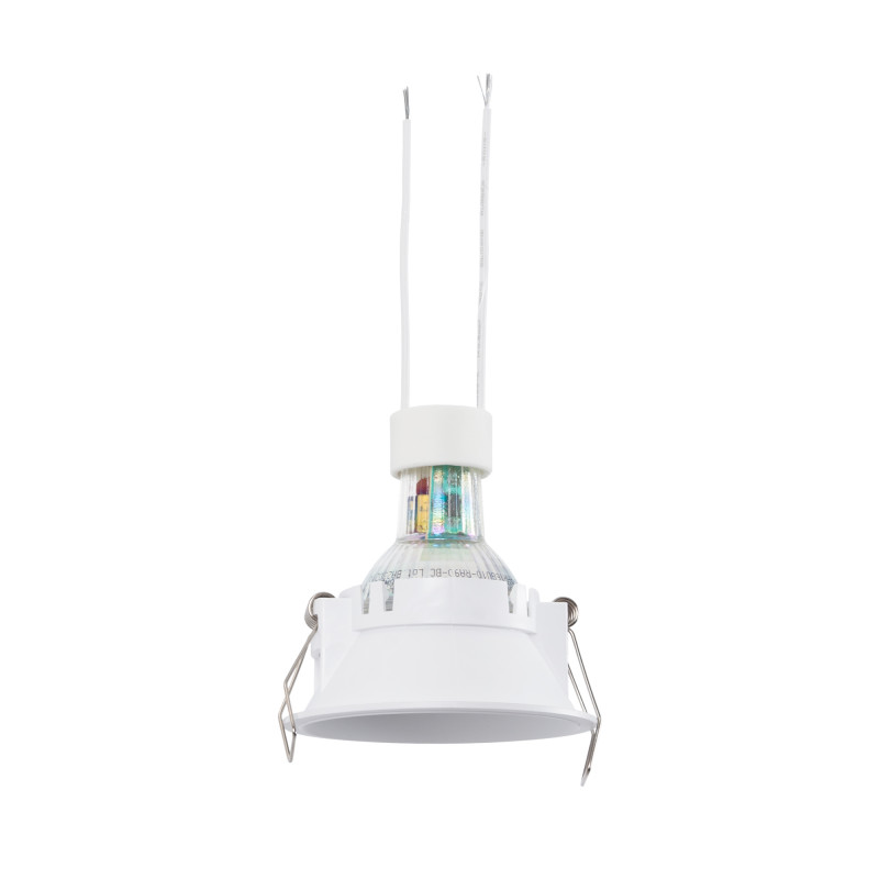 KIT Faretto da incasso fisso Ø82mm (bianco) + Lampadina GU10 5,4W + Portalampada | faretti da incasso LED
