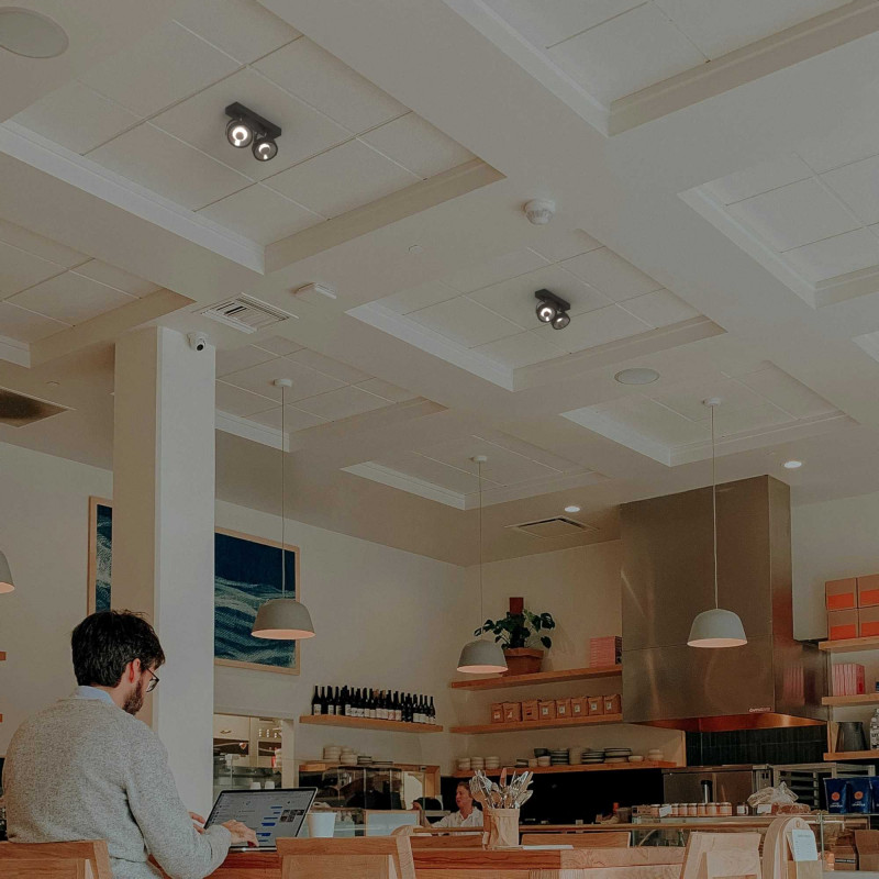 Doppio faretto da soffitto orientabile "IRIS" + 2 lampadine AR111 GU10 Doppio faretto da soffitto orientabile "IRIS" + 2 lampadine AR111 GU10