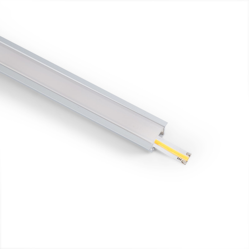 Profilo in alluminio da incasso per striscia LED ≤ 15 mm - 18,5x12 mm - 2 metri