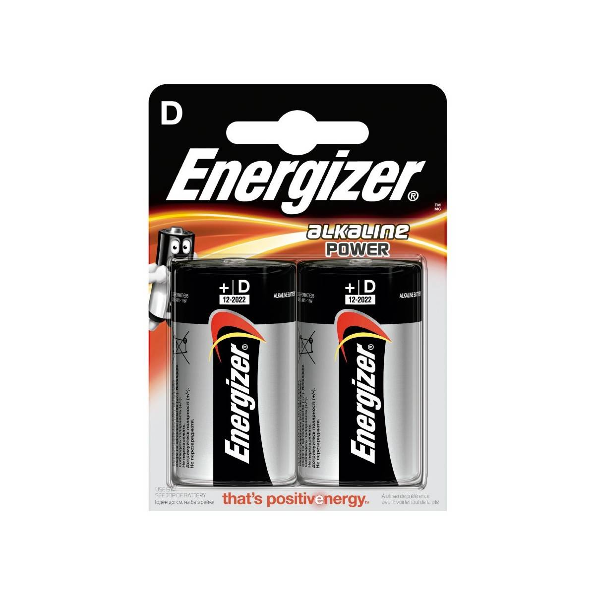 Energizer Alkaline Power LR20 (D) Blister da 2 pezzi.
