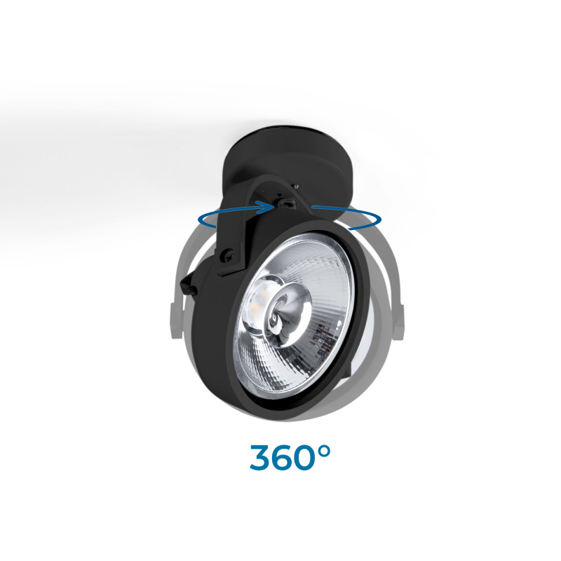 Faretto da soffitto orientabile "IRIS" + Lampadina AR111 GU10 | faretti led soffitto Faretto da soffitto orientabile "IRIS" + Lampadina AR111 GU10 | faretti led soffitto