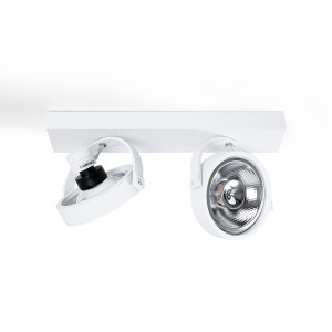 Doppio faretto da soffitto orientabile "IRIS" + 2 lampadine AR111 GU10
