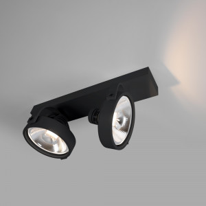 Doppio faretto da soffitto orientabile "IRIS" + 2 lampadine AR111 GU10