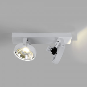 Doppio faretto da soffitto orientabile "IRIS" + 2 lampadine AR111 GU10