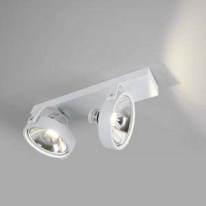 Doppio faretto da soffitto orientabile "IRIS" + 2 lampadine AR111 GU10