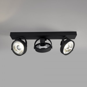 Triplo faretto da soffitto orientabile "IRIS" + 3 lampadine AR111 GU10