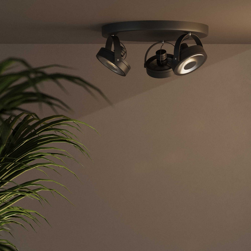 Triplo faretto da soffitto orientabile "IRIS 3" + 3 lampadine AR111 Triplo faretto da soffitto orientabile "IRIS 3" + 3 lampadine AR111
