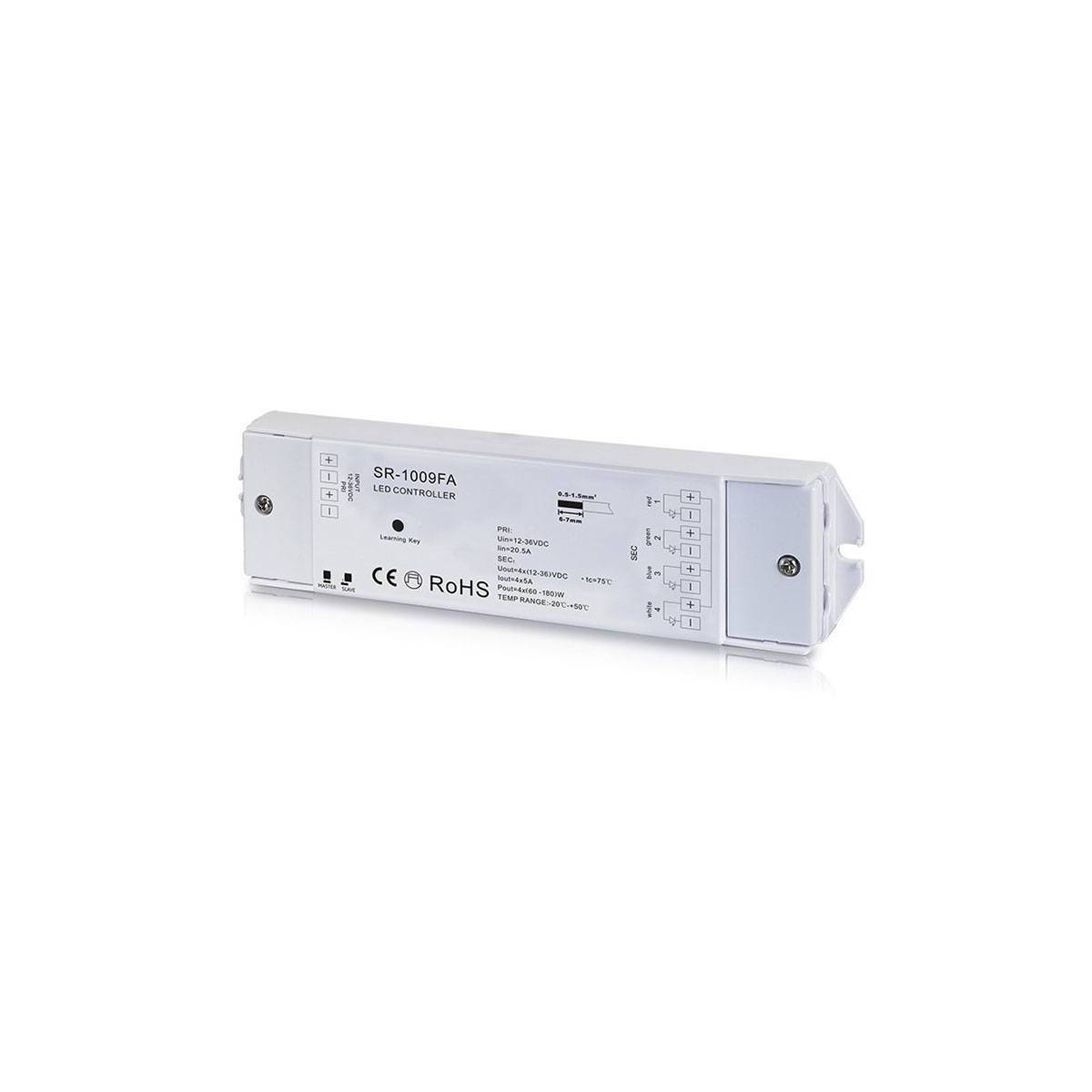Controller PMW RGB / RGBW Dimmer - 12-36V DC (4 canali, 5A/canale) - RF receiver SUNRICHER - Perfect RF