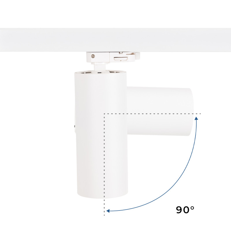 Faretto a binario LED trifase 20W - CCT - CRI90 - 1900 lm orientabile a 90º Faretto a binario LED trifase 20W - CCT - CRI90 - 1900 lm orientabile a 90º