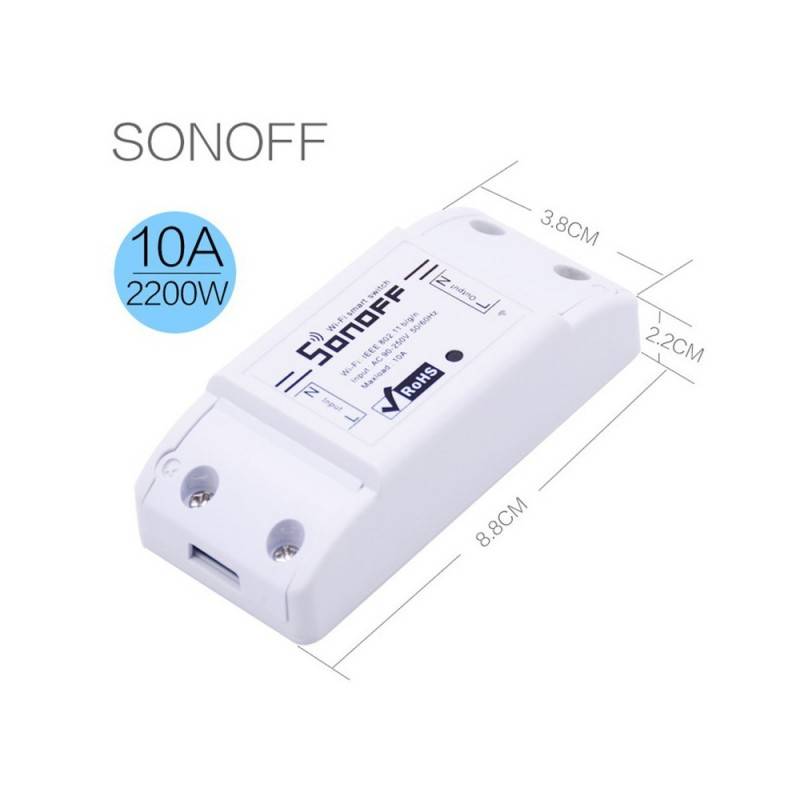 INTERRUTTORE INTELLIGENTE SONOFF BASIC WIFI SONOFF BASIC COMPATIBILE CON GOOGLE HOME / ALEXA
