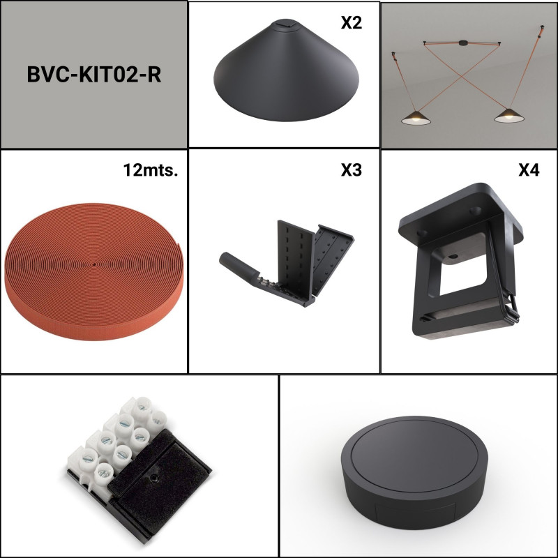 Lampada configurabile "Axia 2" - KIT 2 lampade piatto 12W + nastro tessile conduttivo + accessori