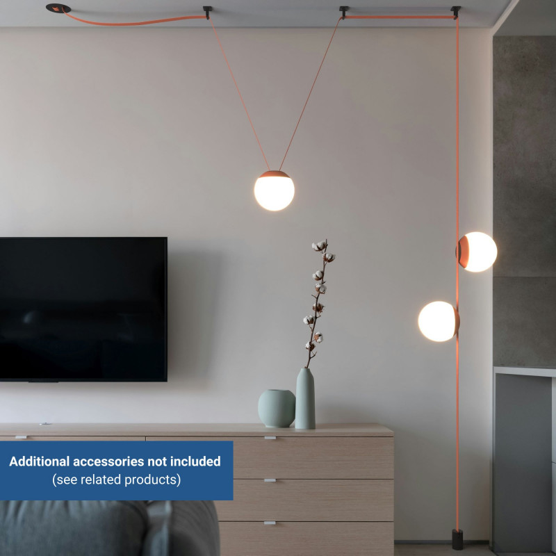 Lampada configurabile "Axia 3" - KIT lampada a sfera 12W + nastro tessile conduttivo + accessori Lampada configurabile "Axia 3" - KIT lampada a sfera 12W + nastro tessile conduttivo + accessori