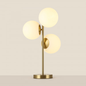 Lampada da tavolo triple sfera di vetro "ROM" - 3 x E27 - Ø 15cm