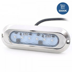 SLIM 30W 9-32V in acciaio inox 316L IP68 lampada LED sommergibile da superficie