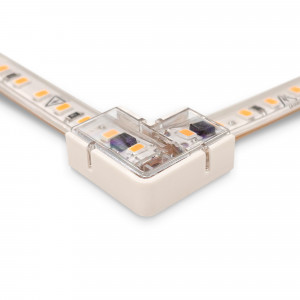 Connettore a "L" per striscia LED IP65 monocolore SMD 2835 - 10mm - 90º