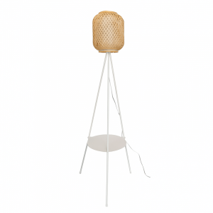 Lampada da terra in bambù con tavolo incorporato "ORSON".