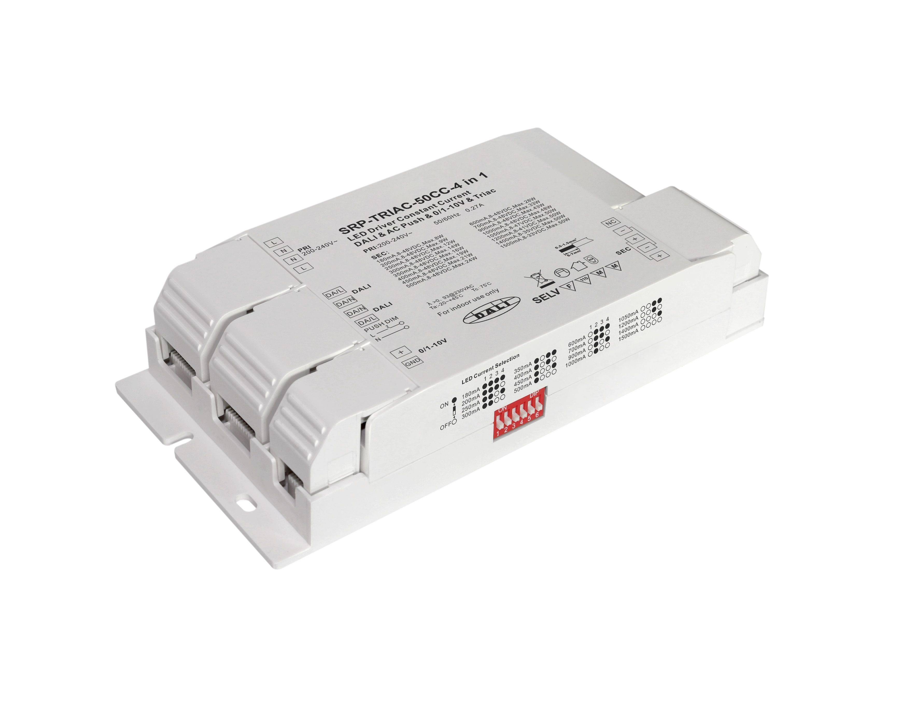 Dimbare LED-driver 50W DALI PUSH TRIAC 0/1-10V | SRP-TRIAC-50-CC