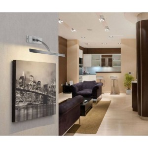 Verchroomde wandlamp voor schilderijverlichting