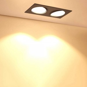 Kardan zwenkbare inbouwspot voor 2 lampen GU10, MR16