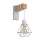 Houten wandlampen metalen kooi "RODEN".