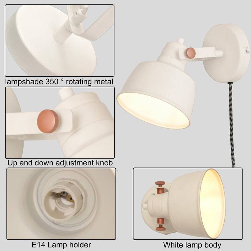 Binnenwandlamp "KUKKA" met schakelaar en stopcontact