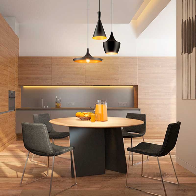 Set van 3 Scandinavische hanglampen "SOLVANG - HELGA - KOLDING". Set van 3 Scandinavische hanglampen "SOLVANG - HELGA - KOLDING".