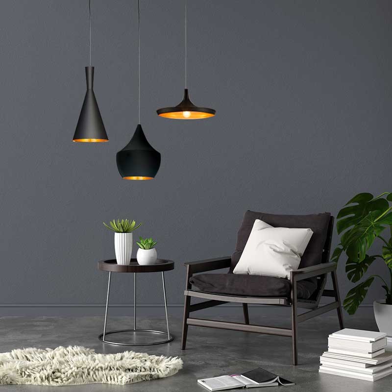 Set van 3 Scandinavische hanglampen "SOLVANG - HELGA - KOLDING". Set van 3 Scandinavische hanglampen "SOLVANG - HELGA - KOLDING".