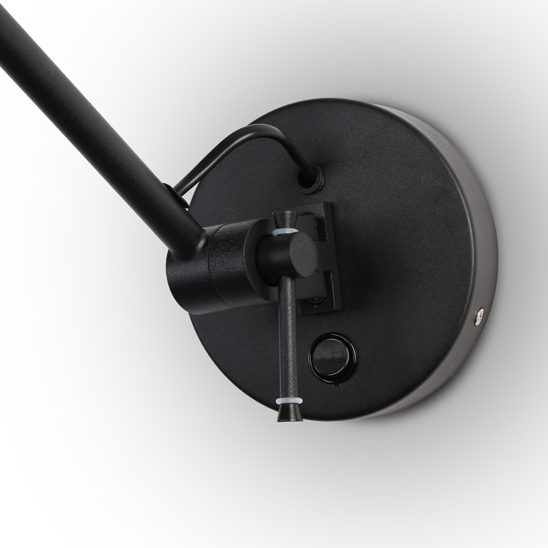 Wandlamp met rond zwart rozet