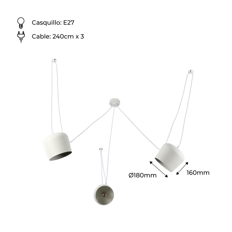 Witte hanglamp eetkamer "BLUS" inspiratie Flos Aim Witte hanglamp eetkamer "BLUS" inspiratie Flos Aim