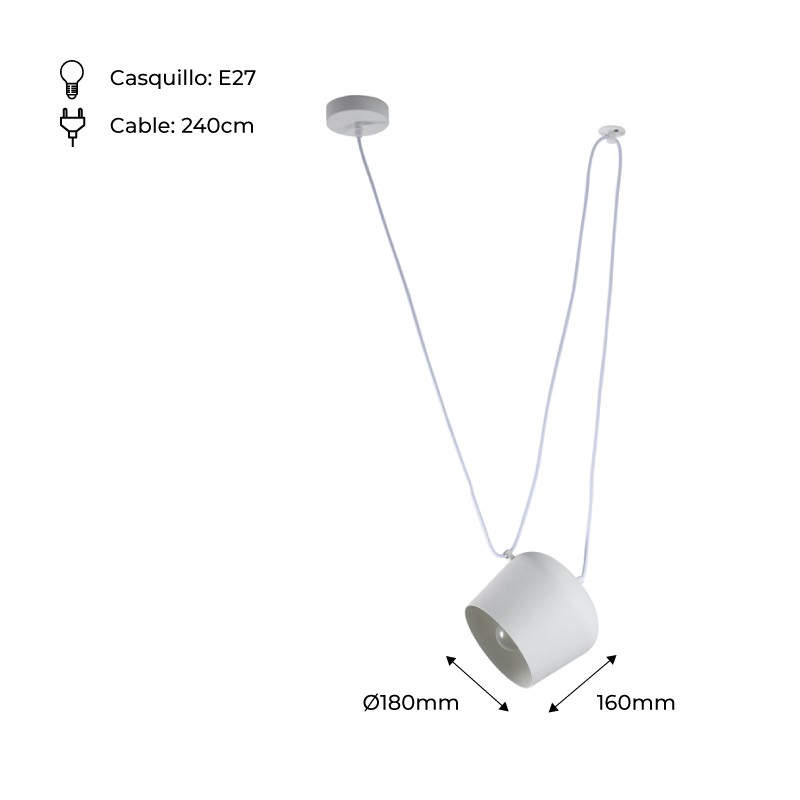 Moderne witte hanglamp "Agos" inspiratie Flos Aim