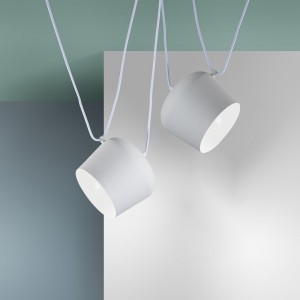 Moderne witte hanglamp "Agos" inspiratie Flos Aim
