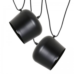 Moderne zwarte hanglamp "Agos" inspiratie Flos Aim