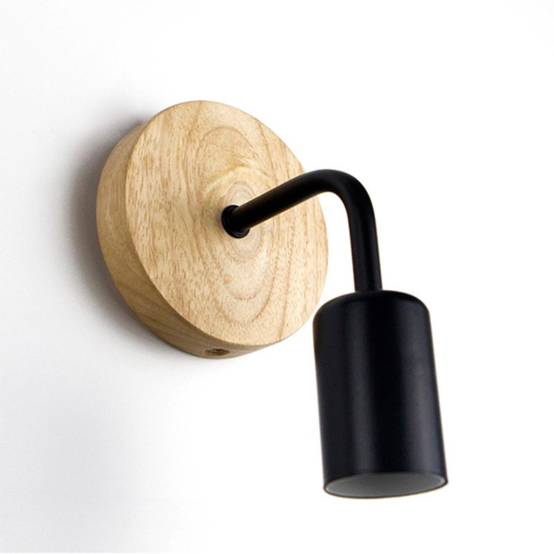 Morgan" houten wandlamp met metalen flexo lamp Morgan" houten wandlamp met metalen flexo lamp