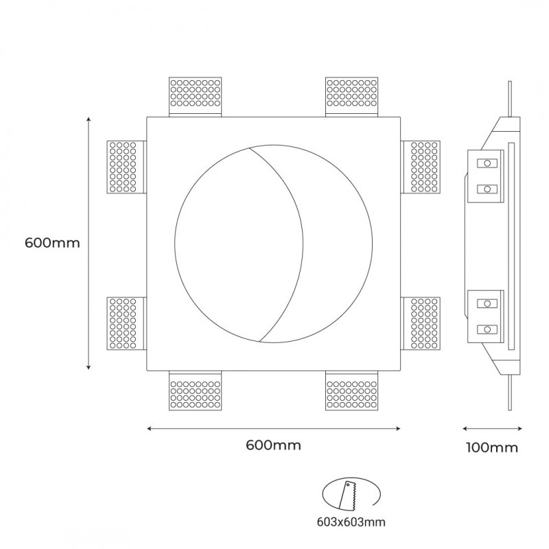 Maanvormige witte COB LED downlight 17,5W 2700K