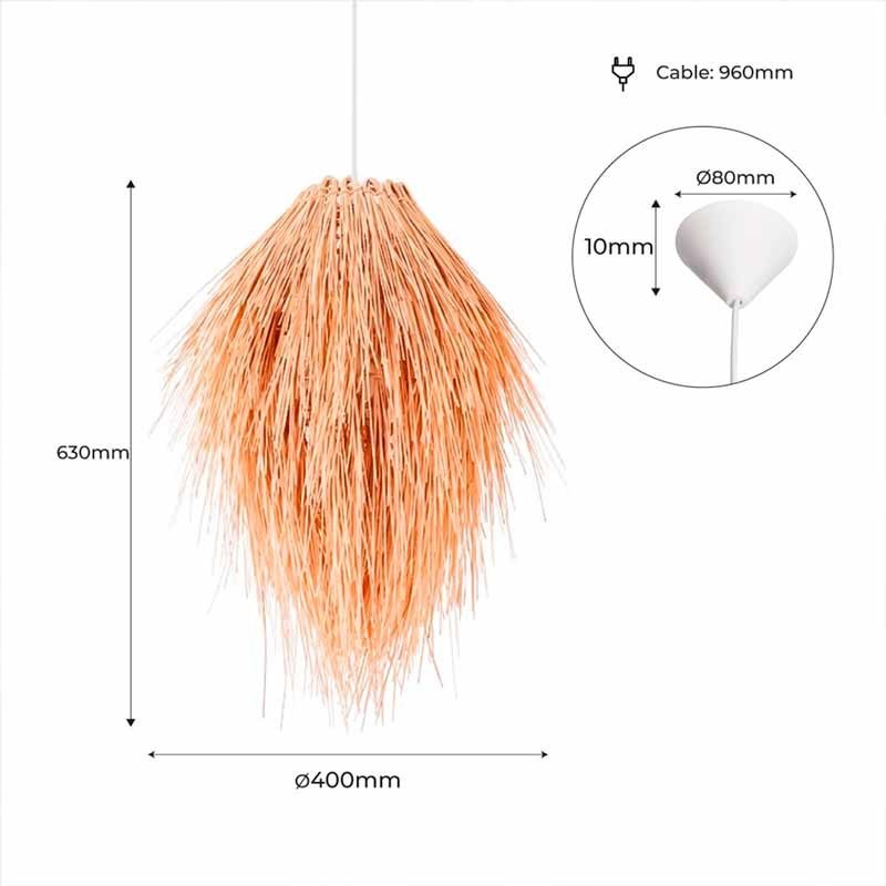 Rieten hanglamp oosterse stijl "TINA".