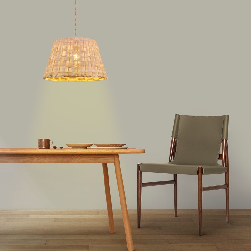 Rieten hanglamp Hank E27