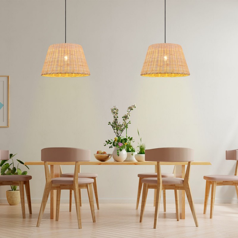 Rieten hanglamp Hank E27
