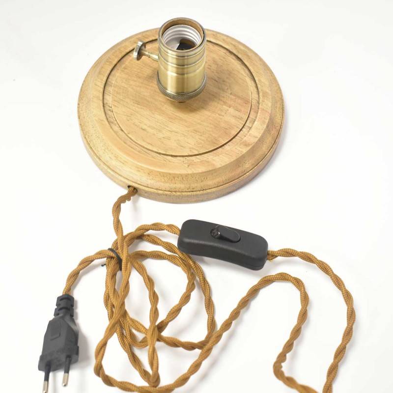 Lamp van glas en hout Lamp van glas en hout