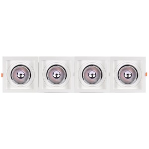 Set x 4 - Vierkante cardan-as downlight ring voor QR111 of AR111 lamp - Uitsparing 155 x 155 mm